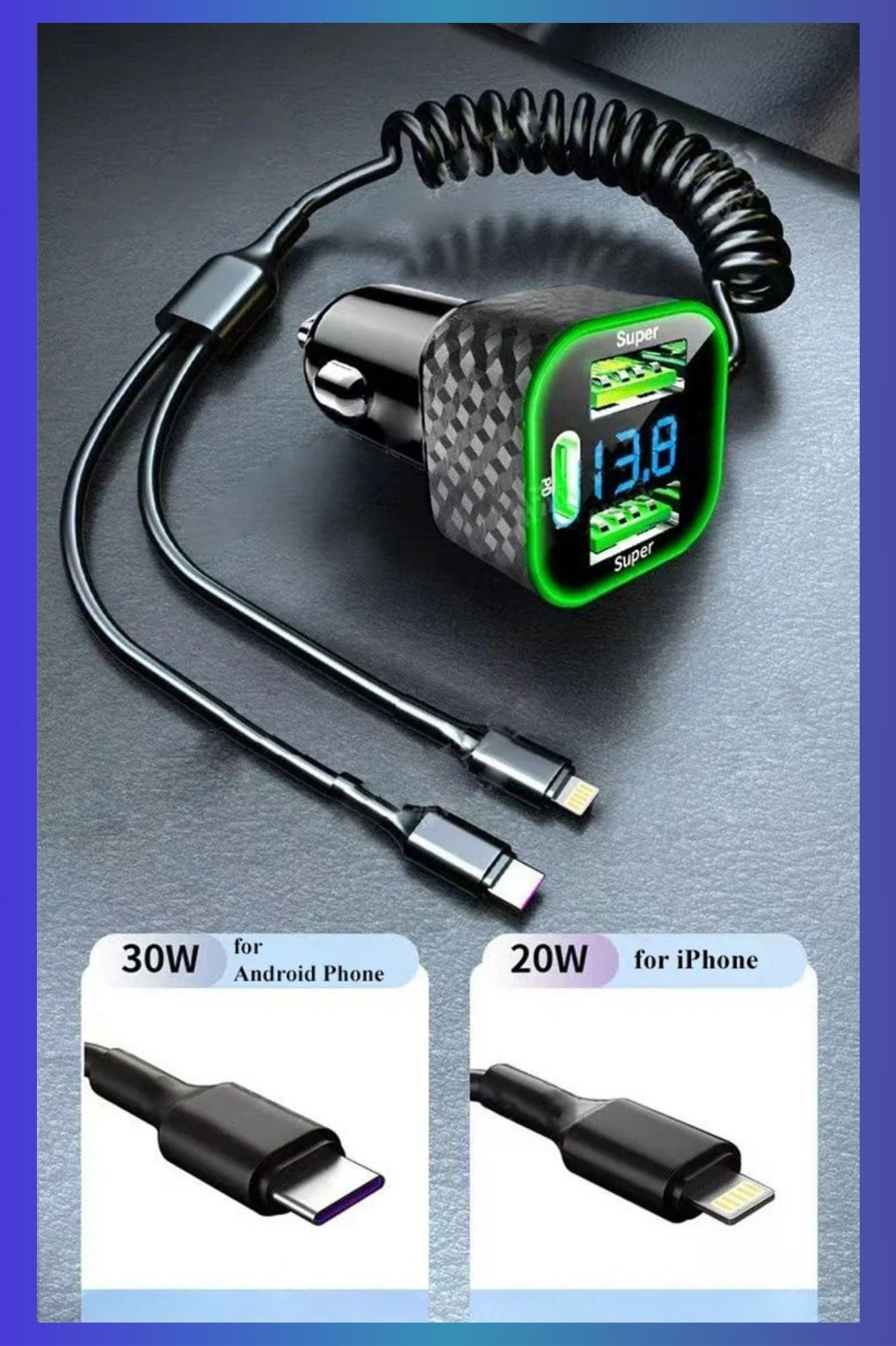 chargeur allume cigare/fil à ressort™ - Fallaitipenser auto accessoires